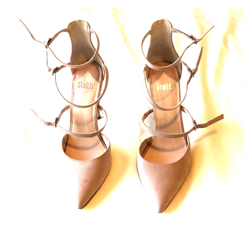 Nude strappy heels!